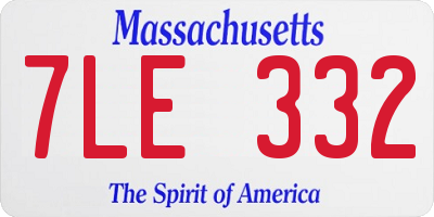 MA license plate 7LE332