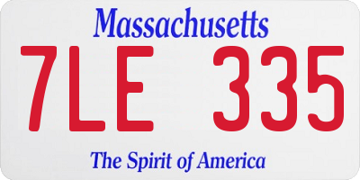 MA license plate 7LE335