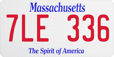 MA license plate 7LE336