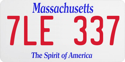 MA license plate 7LE337