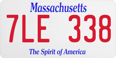 MA license plate 7LE338