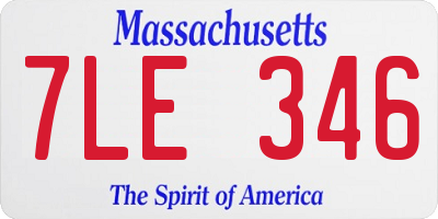 MA license plate 7LE346