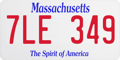 MA license plate 7LE349