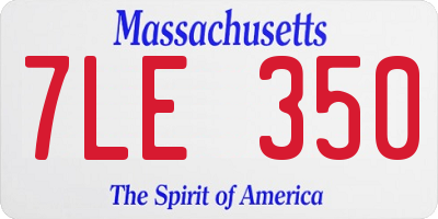 MA license plate 7LE350