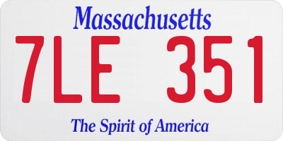 MA license plate 7LE351
