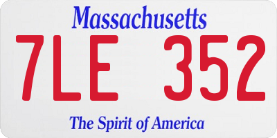 MA license plate 7LE352