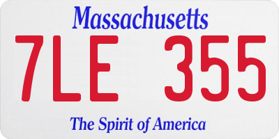 MA license plate 7LE355