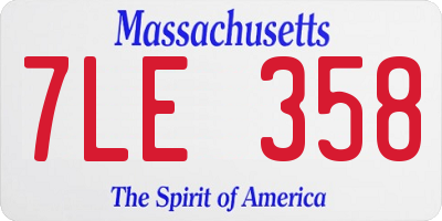 MA license plate 7LE358