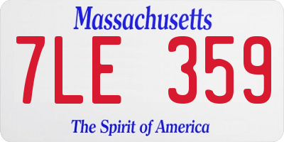 MA license plate 7LE359
