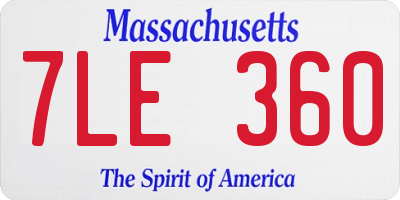 MA license plate 7LE360
