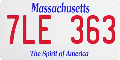 MA license plate 7LE363