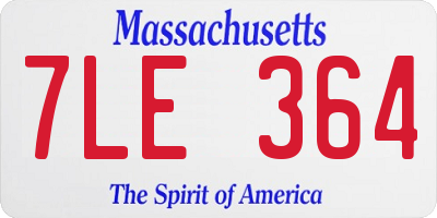 MA license plate 7LE364
