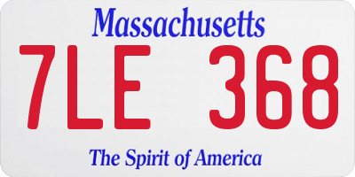 MA license plate 7LE368
