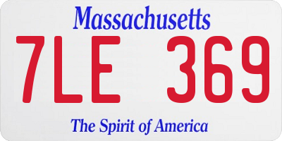 MA license plate 7LE369