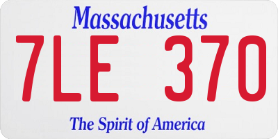MA license plate 7LE370