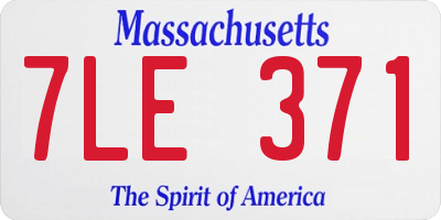 MA license plate 7LE371