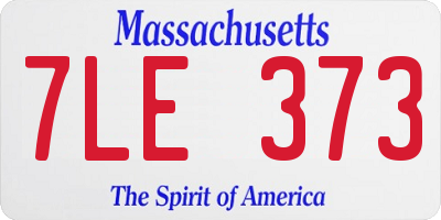 MA license plate 7LE373