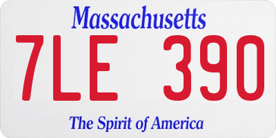 MA license plate 7LE390