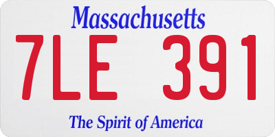 MA license plate 7LE391