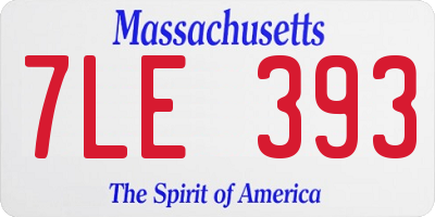 MA license plate 7LE393