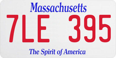 MA license plate 7LE395