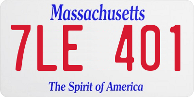 MA license plate 7LE401