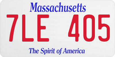 MA license plate 7LE405