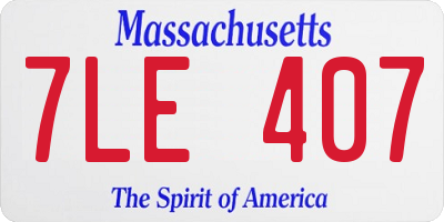 MA license plate 7LE407