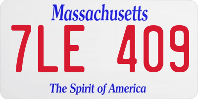 MA license plate 7LE409
