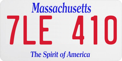 MA license plate 7LE410