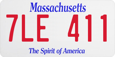 MA license plate 7LE411