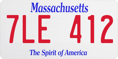 MA license plate 7LE412