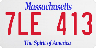 MA license plate 7LE413