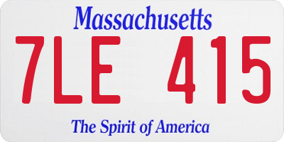 MA license plate 7LE415