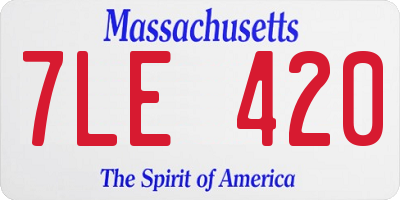MA license plate 7LE420