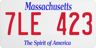 MA license plate 7LE423