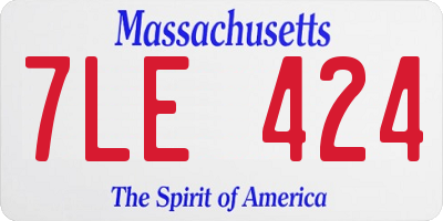 MA license plate 7LE424