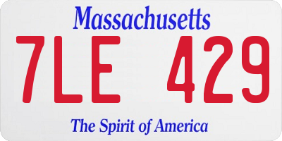 MA license plate 7LE429