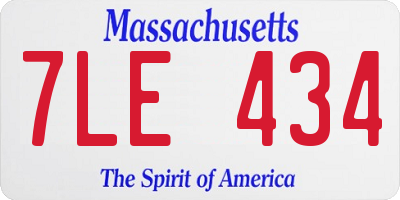 MA license plate 7LE434