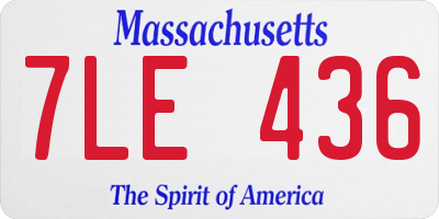 MA license plate 7LE436