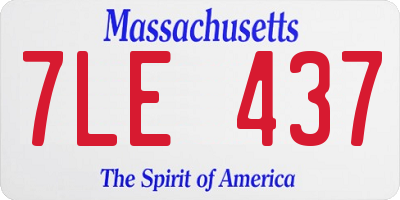 MA license plate 7LE437