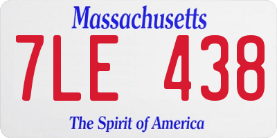MA license plate 7LE438