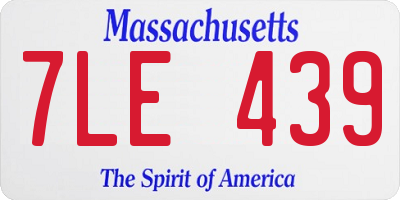 MA license plate 7LE439