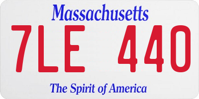 MA license plate 7LE440