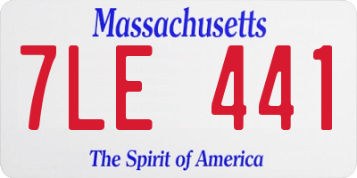MA license plate 7LE441
