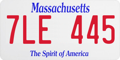 MA license plate 7LE445