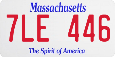MA license plate 7LE446