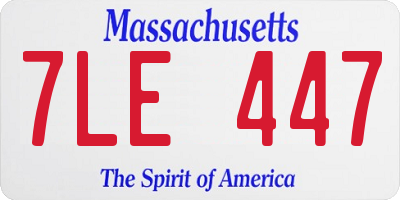 MA license plate 7LE447