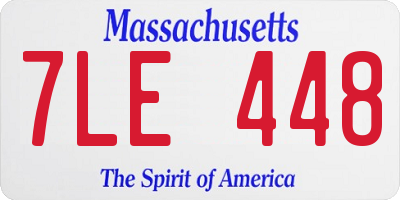 MA license plate 7LE448