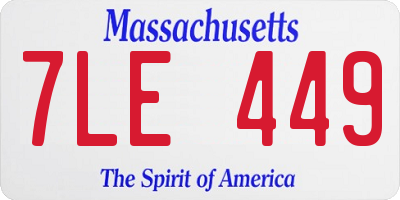 MA license plate 7LE449